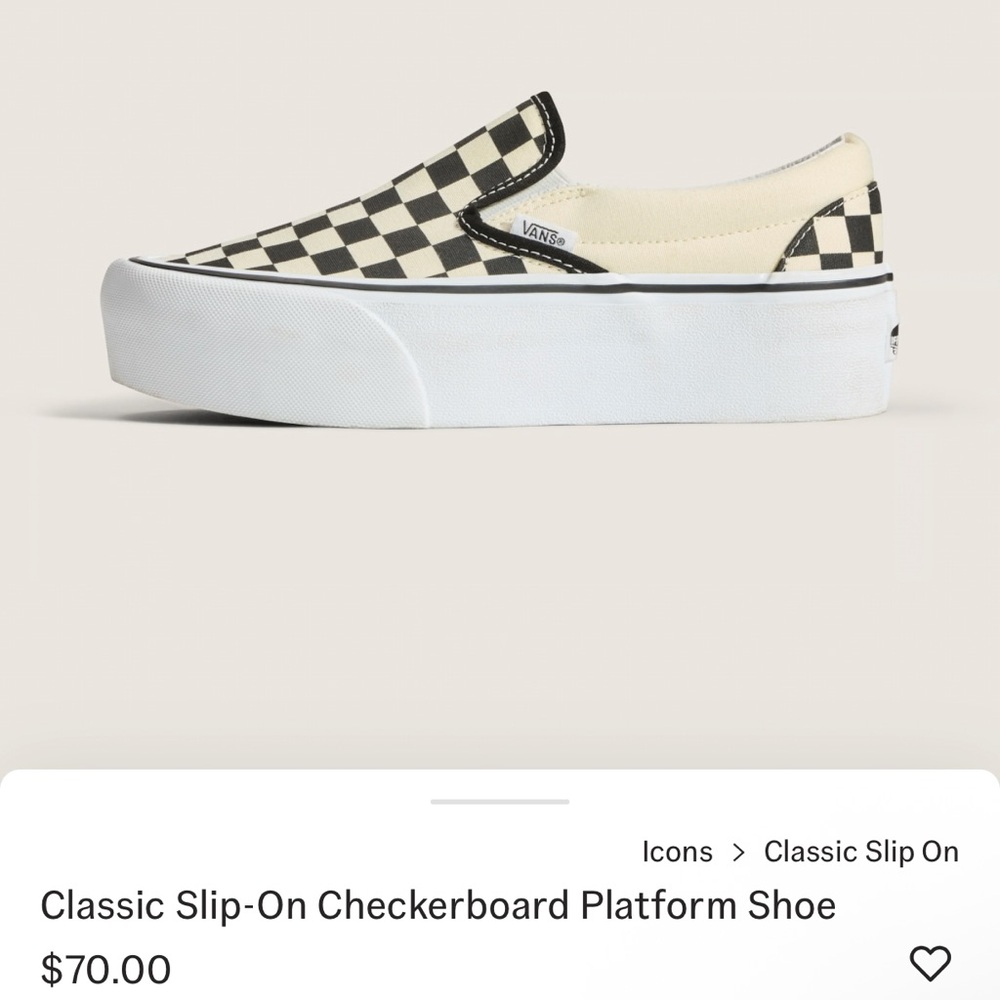 Vans Women's Classic Checkerboard Platform Slip-Ons - Black and Cream